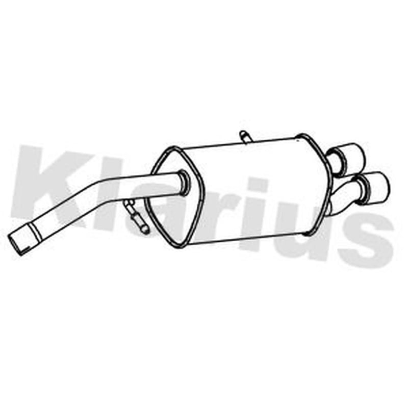 Klarius Box With Tail Pipe Rear fits Citroën DS3 2010-2015 1.6