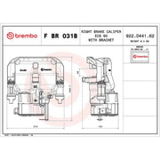 Brembo Brake Caliper Assembly Rear Right fits Iveco Daily VI 2014-2021