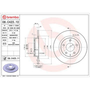 Brembo 2 x Solid Brake Discs fits Mazda 6 2012-2020 2.0 2.2 2.5