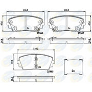 Comline Front & Rear Brake Discs & Pads fits Kia Picanto II 2011-2017 1.0 1.2