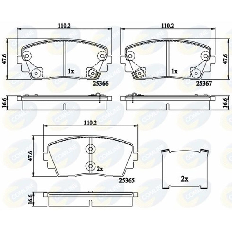 Comline Front & Rear Brake Discs & Pads fits Kia Picanto II 2011-2017 1.0 1.2