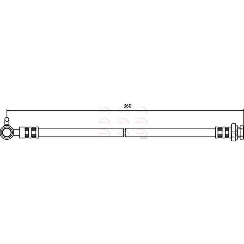 Apec Brake Hydraulic Hose Line Front Left fits Mazda MX-5 1993-1998 1.8