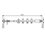 Bosch Brake Hydraulic Hose Line Front Left fits Peugeot 406 1995-2004