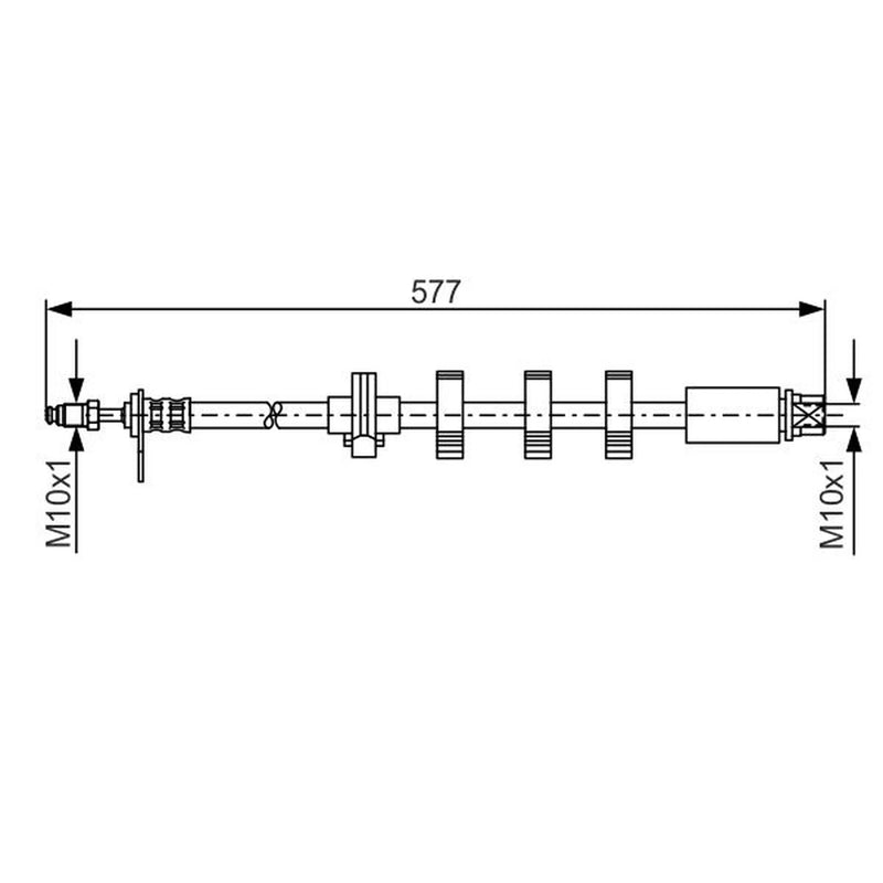 Bosch Brake Hydraulic Hose Line Front Left fits Peugeot 406 1995-2004