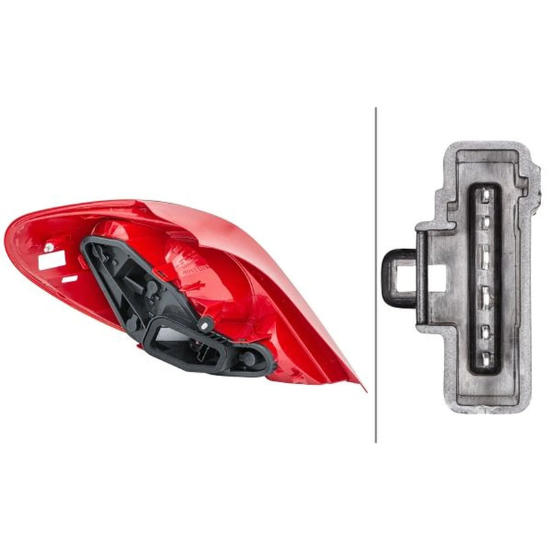 Hella Tail Light / Lamp W5W Right fits Peugeot 207 2006-2015 1.4 1.6