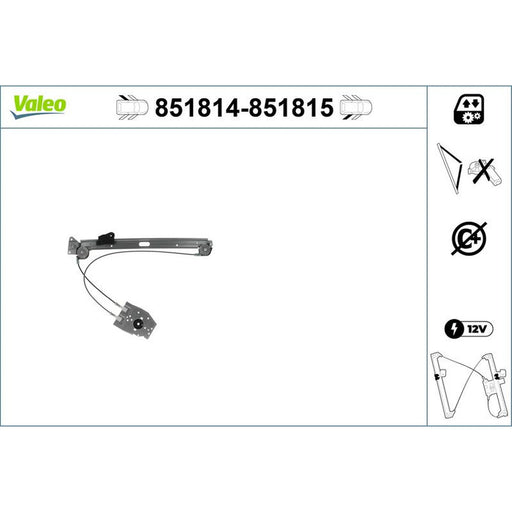 Valeo Electric Window Regulator Lifter Left Rear 851814