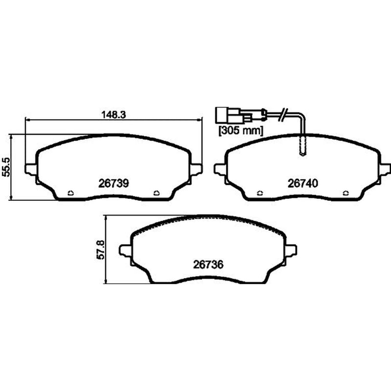 Mintex Rear Brake Pad Set fits Fiat Ducato 2021-2023