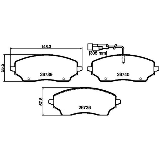 Mintex Rear Brake Pad Set fits Fiat Ducato 2021-2023