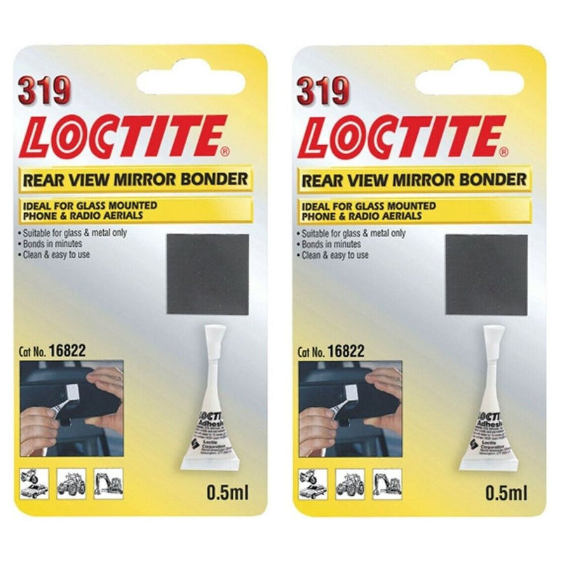 2x 1 x Loctite Car Rear View Interior Mirror Glue & Aerial Bonder Adhesive AA319 Loctite - Dynamic Drive