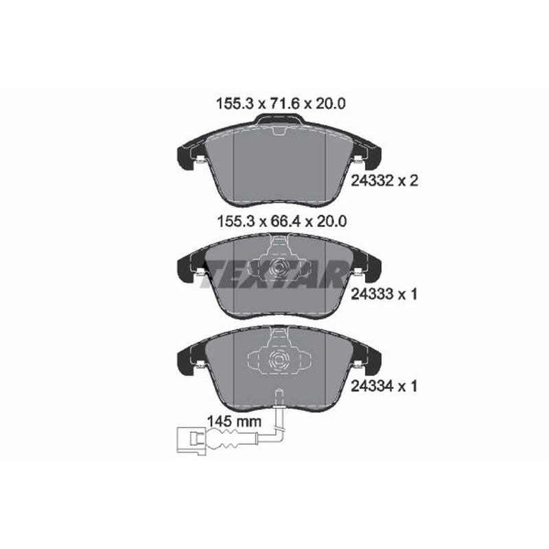 Textar Front Brake Pad Set 2433301