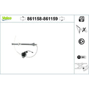 Valeo Electric Window Regulator Lifter Right Front 861159