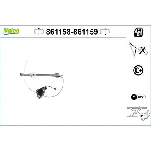 Valeo Electric Window Regulator Lifter Left Front 861158
