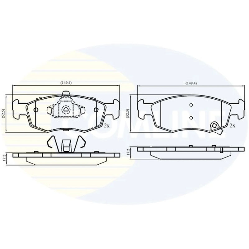 Comline 4 x Front Brake Pad Set fits Fiat 500E 2020 on