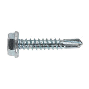 Sealey Self Drilling Screw 4.8 x 25mm Hex Head Zinc Pack of 100 SDHX4825 Sealey - Dynamic Drive