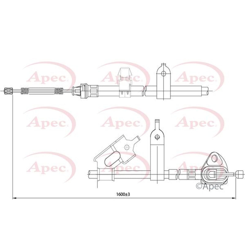 Apec Handbrake Cable Right Rear fits Toyota Yaris 2005-2012 1.0 1.3 1.33 1.4