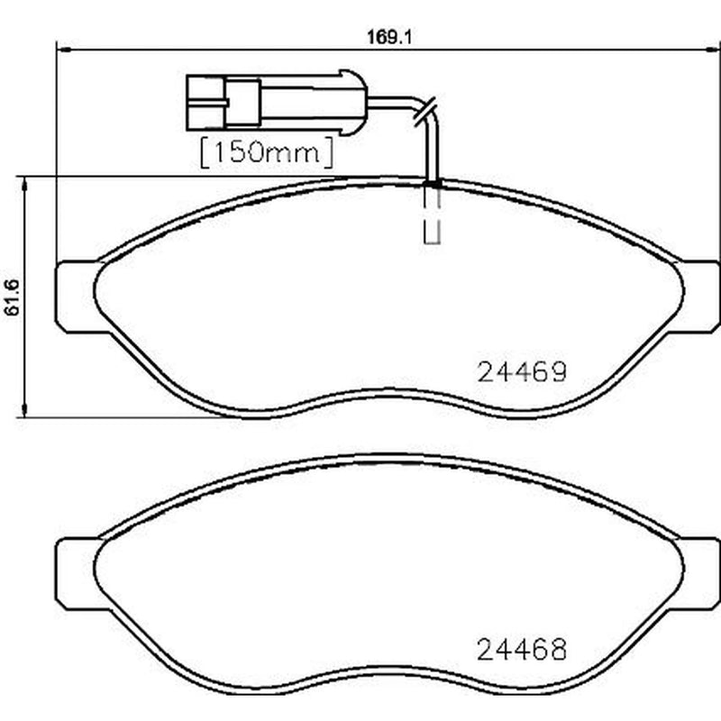 Brembo 4 x Front Brake Pad Set fits Citroën Relay III 2006-2023 2.0 2.2 3.0