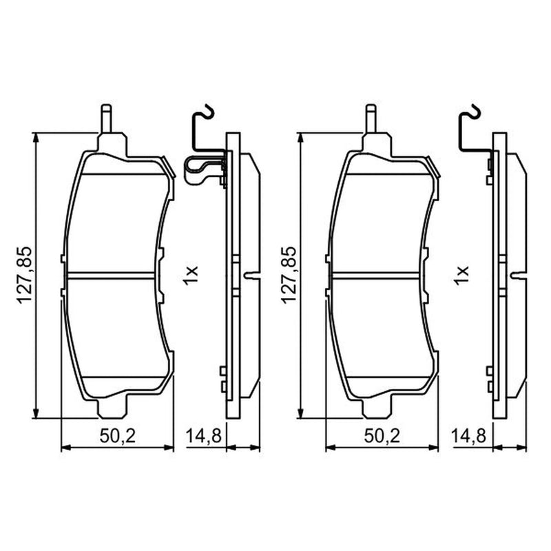 Bosch Front & Rear Pads fits Nissan Patrol VI 2010 on 5.6