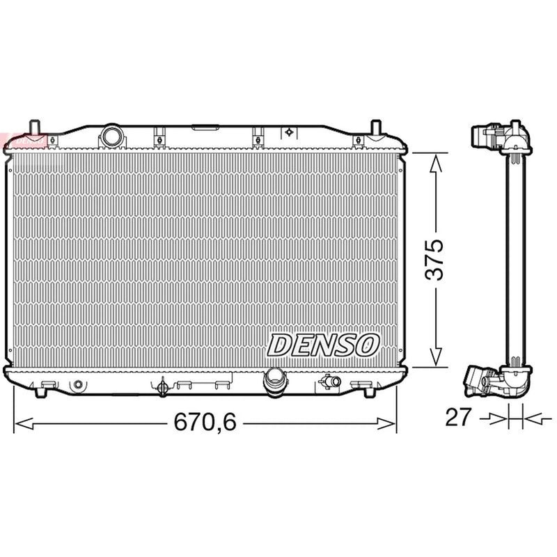 Denso Engine Radiator fits Honda Civic VIII 2005-2011 2.2