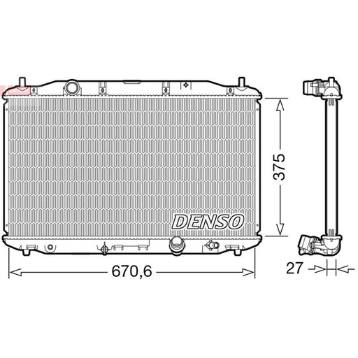 Denso Engine Radiator fits Honda Civic VIII 2005-2011 2.2