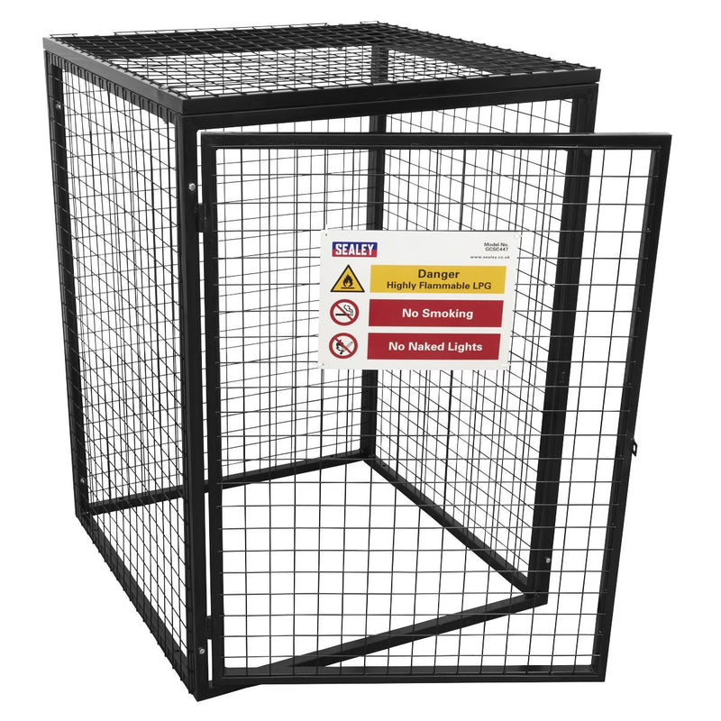 Sealey Safety Cage 4 x 47kg Gas Cylinders GCSC447 Sealey - Dynamic Drive