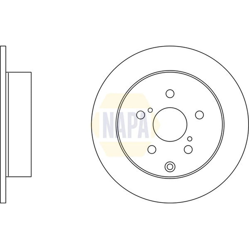 NAPA Rear Brake Discs & Pads fits Toyota Corolla Verso 2004-2009 1.6 1.8 2.0 2.2