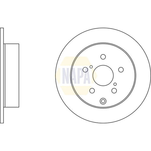 NAPA 2 x Solid Brake Discs fits Toyota Corolla Verso 2004-2009 1.6 1.8 2.0 2.2