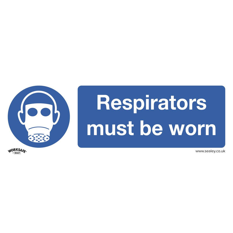 Sealey Mandatory Safety Sign Respirators Must Be Worn Rigid Plastic SS56P1 Sealey - Dynamic Drive