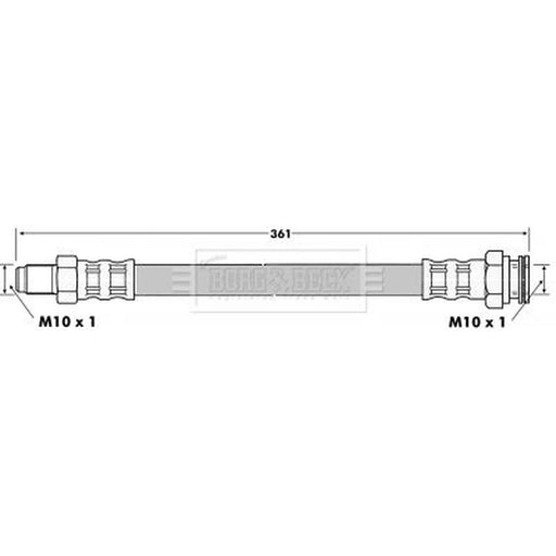 Borg & Beck Brake Hydraulic Hose Line Front Right BBH6509