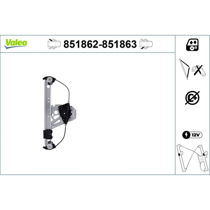 Valeo Electric Window Regulator Lifter Left Rear 851862