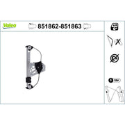 Valeo Electric Window Regulator Lifter Right Rear 851863