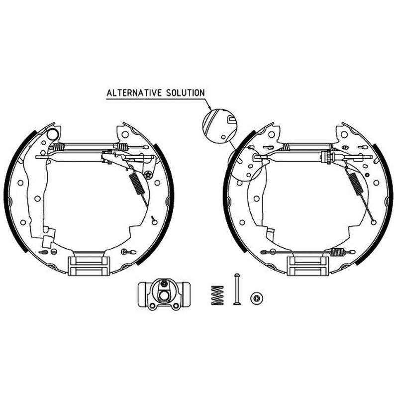 Mintex Brake Shoe Set Axle Kit fits Renault Extra 1985-1998 1.2 1.4 1.6 1.9