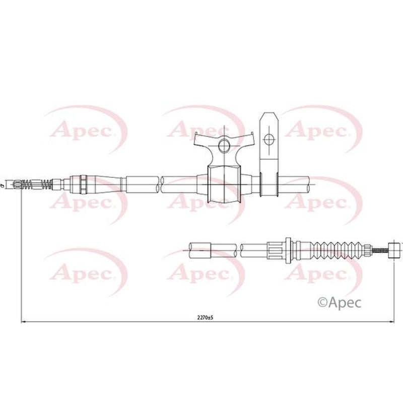 Apec Handbrake Cable Right Rear fits Mazda BT-50 Pickup 2006-2015 2.5 3.0