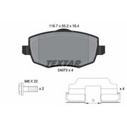 Textar Brake Pad Set 2407302