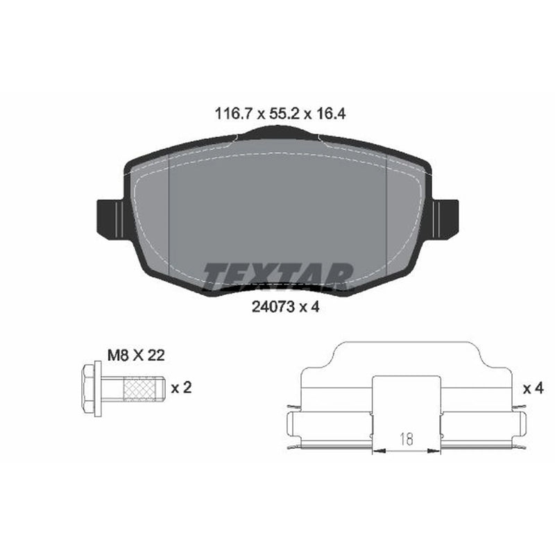 Textar Brake Pad Set 2407302