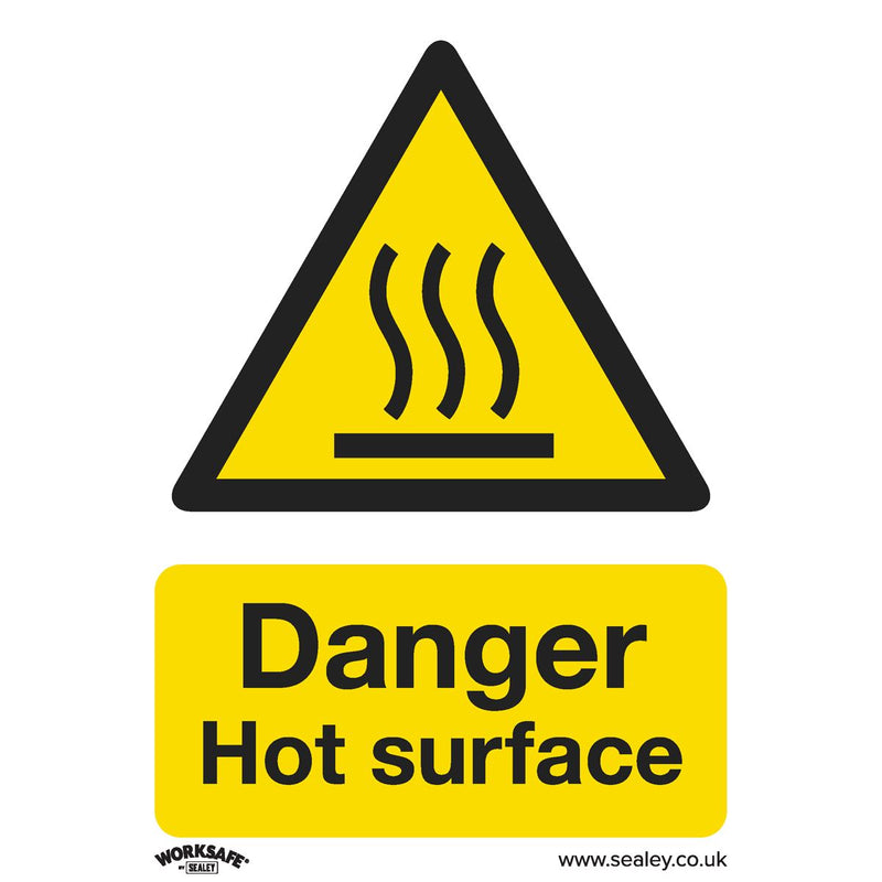 Sealey Warning Safety Sign Danger Hot Surface Self-Adhesive Vinyl SS42V1 Sealey - Dynamic Drive