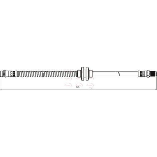 Apec Brake Hydraulic Hose Line Front fits Renault Grand Scénic II 2004-2009