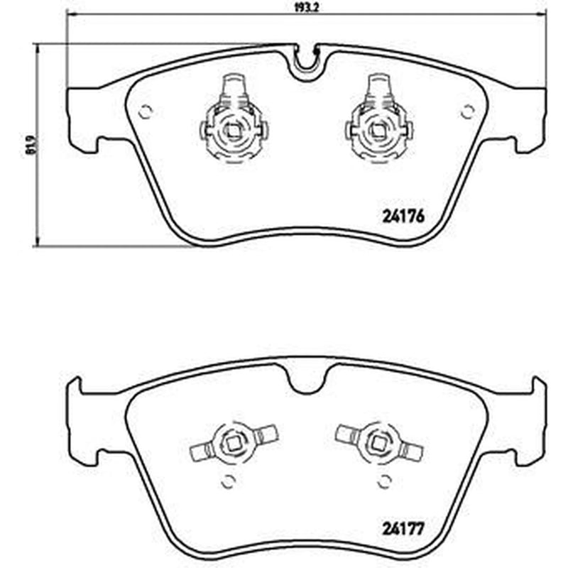 Brembo 4 x Front Brake Pad Set fits Mercedes-Benz M-Class 2006-2011 164.177