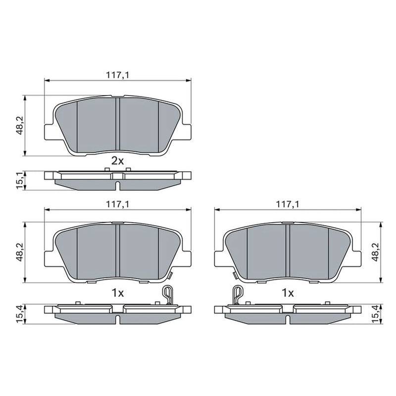 Bosch Front & Rear Pads fits Hyundai Equus / Centennial 2009-2016 3.8 4.6