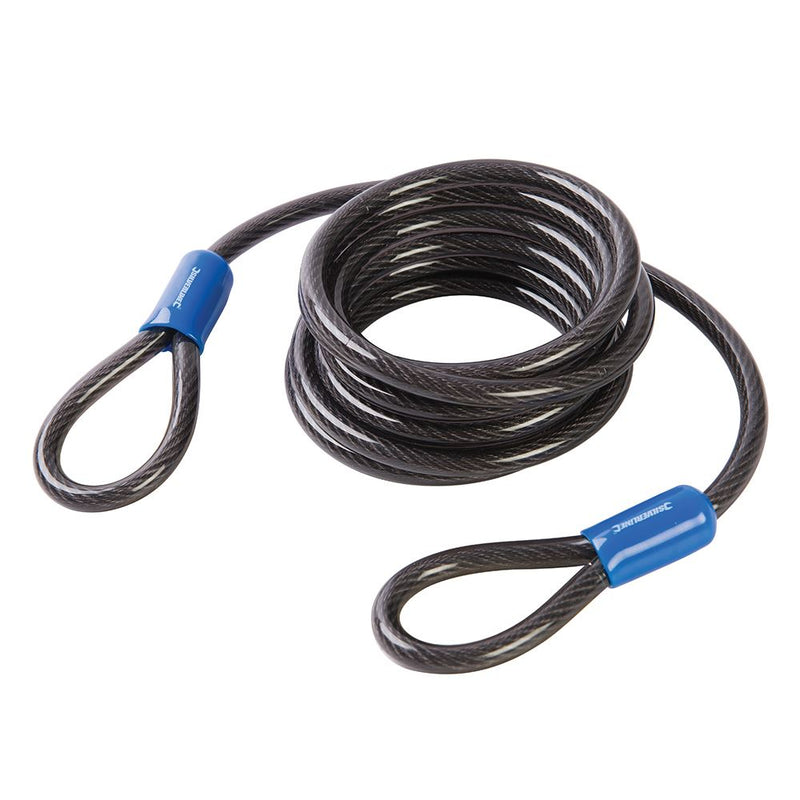 Silverline Looped Steel Security Cable 2.5m x 8mm Silverline - Dynamic Drive