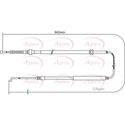 Apec Handbrake Cable Right Rear CAB1521