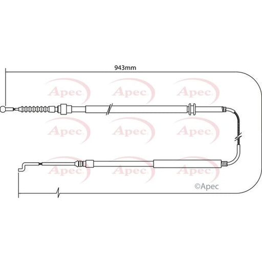 Apec Handbrake Cable Right Rear CAB1521