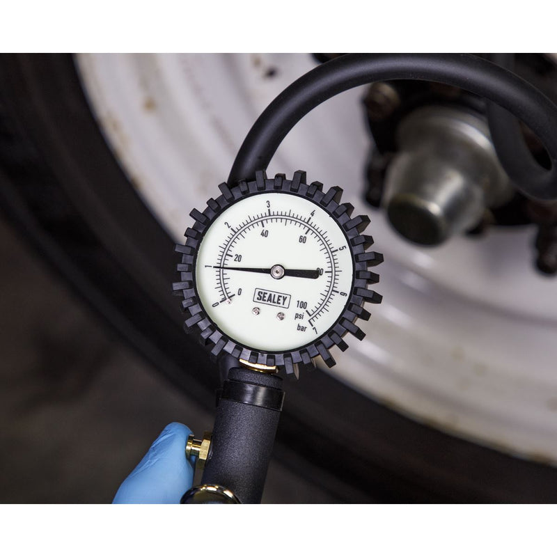 Sealey Tyre Inflator with Clip-On Connector SA399 Sealey - Dynamic Drive