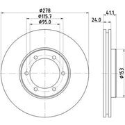 Mintex Front Brake Internally Vented Discs & Pads fits Lti Tx 2015 on