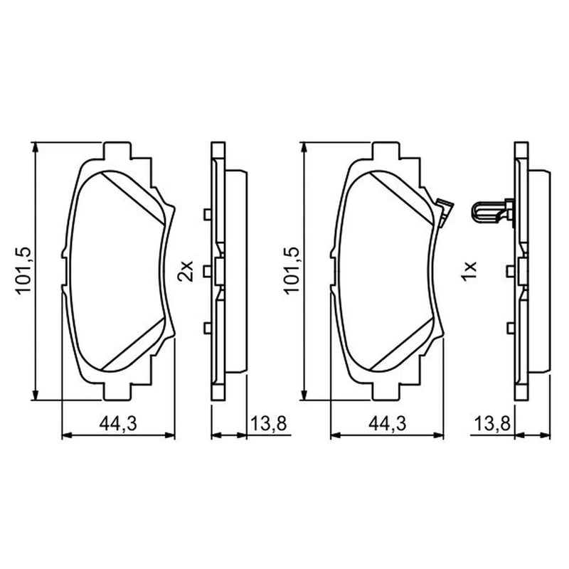 Bosch Front & Rear Pads fits Mazda 3 2013-2019 1.5 1.6 2.0 2.2