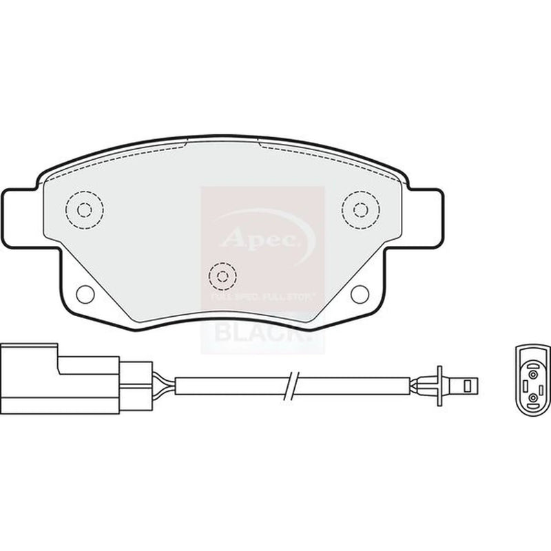 Apec Black Rear Brake Pad Set fits Ford Transit 2006-2014 2.2 2.4 3.2