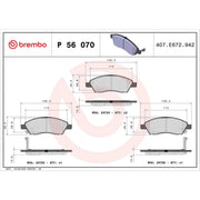 Brembo 4 x Front Brake Pad Set fits Nissan Micra IV 2010-2020 1.2