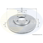 Comline 2 x Internally Vented Brake Discs fits Ford Fiesta V 2005-2008
