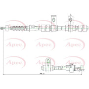 Apec Handbrake Cable Right Rear fits Hyundai Coupe II 2001-2009 1.6 2.0 2.7
