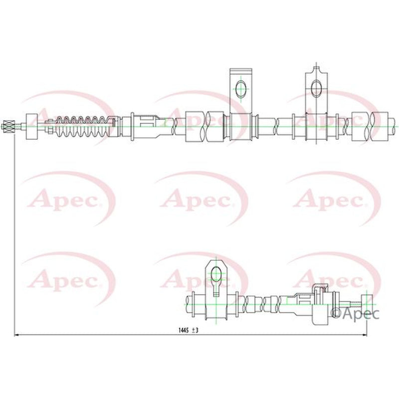 Apec Handbrake Cable Right Rear fits Hyundai Coupe II 2001-2009 1.6 2.0 2.7