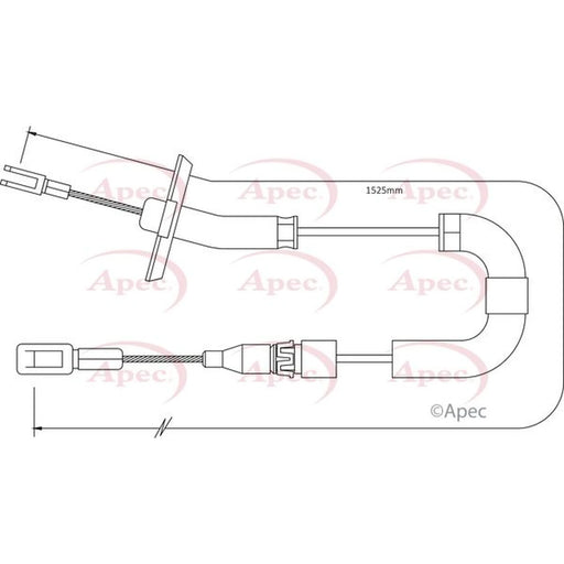 Apec Handbrake Cable Right Rear CAB1287